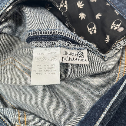 lucien pellat-finet Skull & Leaf Embroidered Jeans Blue