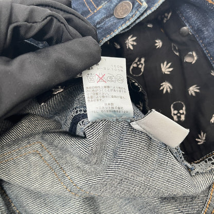 lucien pellat-finet Skull & Leaf Embroidered Jeans Blue