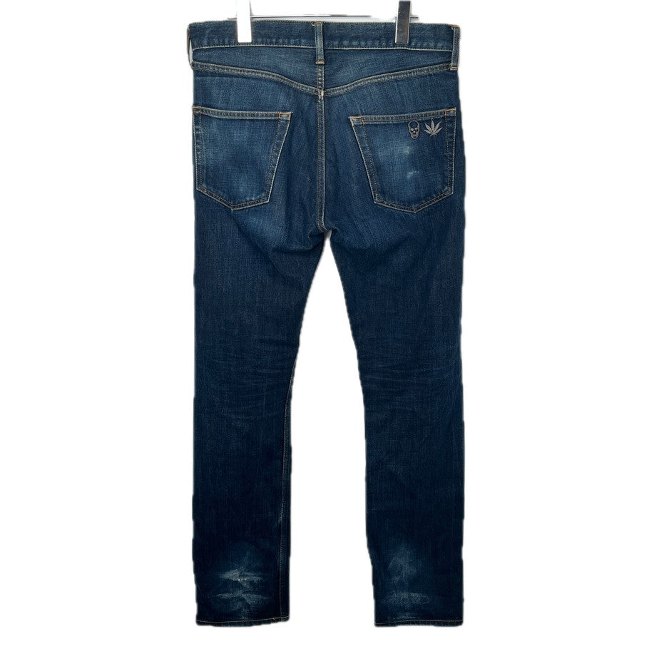 lucien pellat-finet Skull & Leaf Embroidered Jeans Blue