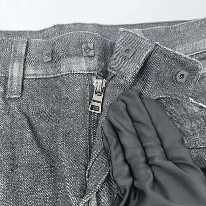 BALMAIN Biker Rib Skinny Denim Black Jeans