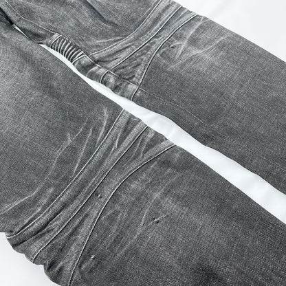 BALMAIN Biker Rib Skinny Denim Black Jeans