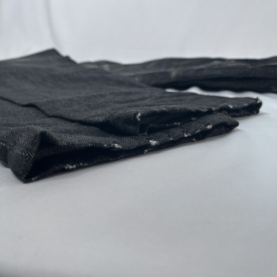 BALMAIN Biker Rib Skinny Denim Black Jeans