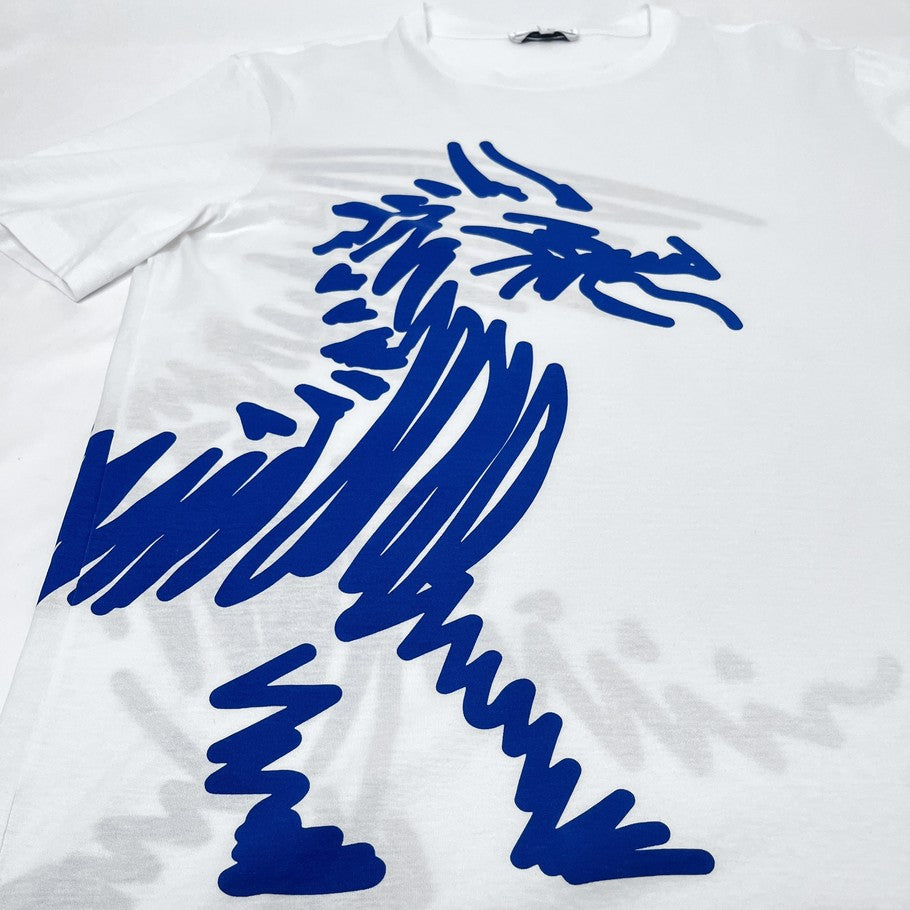 HERMES Dragon Print Cotton T-Shirt White