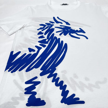 HERMES Dragon Print Cotton T-Shirt White