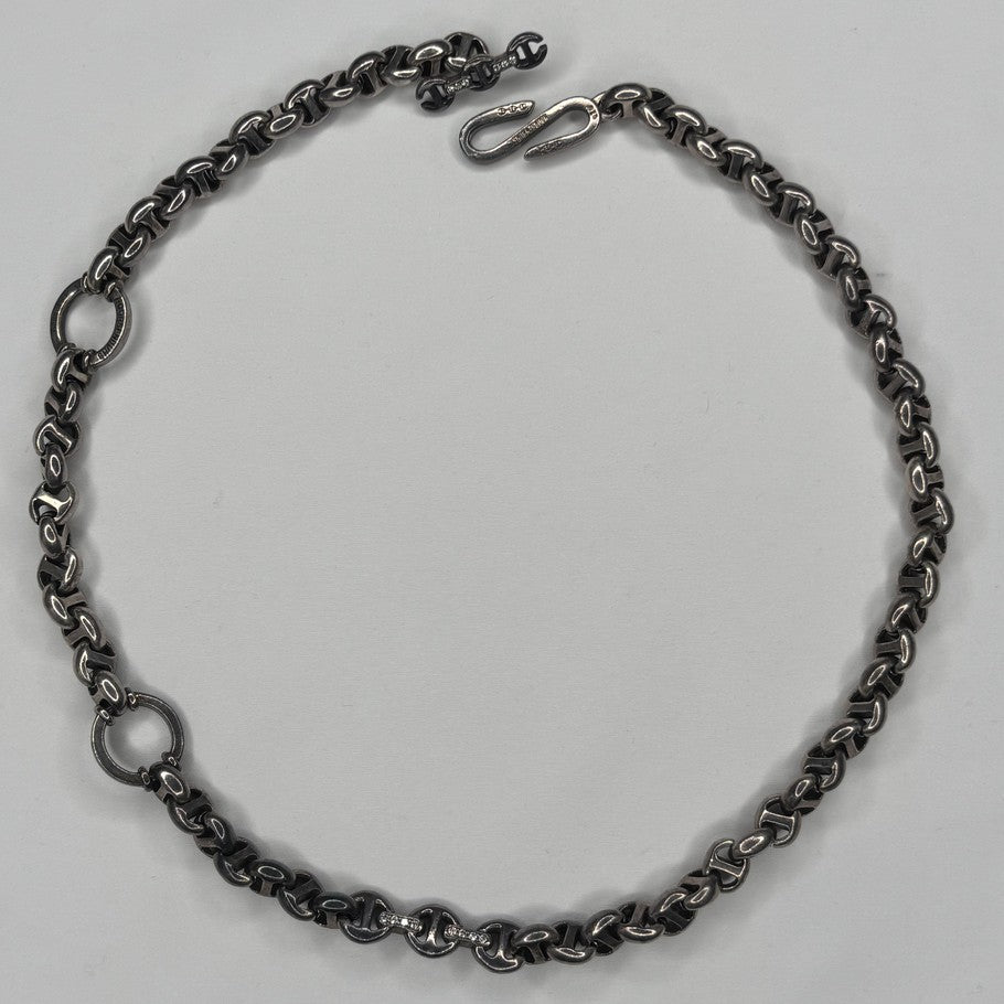 HOORSENBUHS 10MM Open Link 6P Diamond Wallet Chain Silver