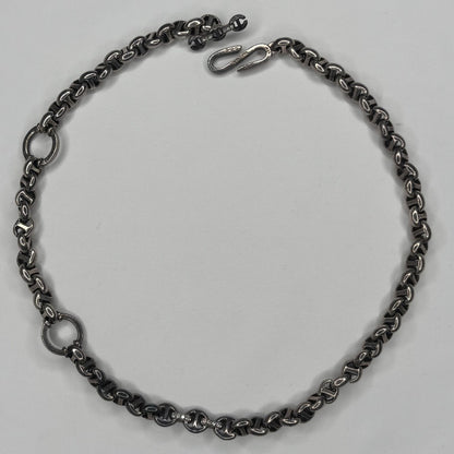 HOORSENBUHS 10MM Open Link 6P Diamond Wallet Chain Silver