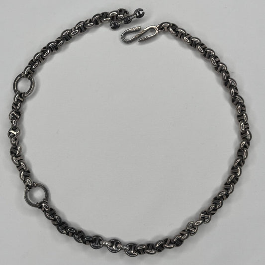 HOORSENBUHS 10MM Open Link 6P Diamond Wallet Chain Silver