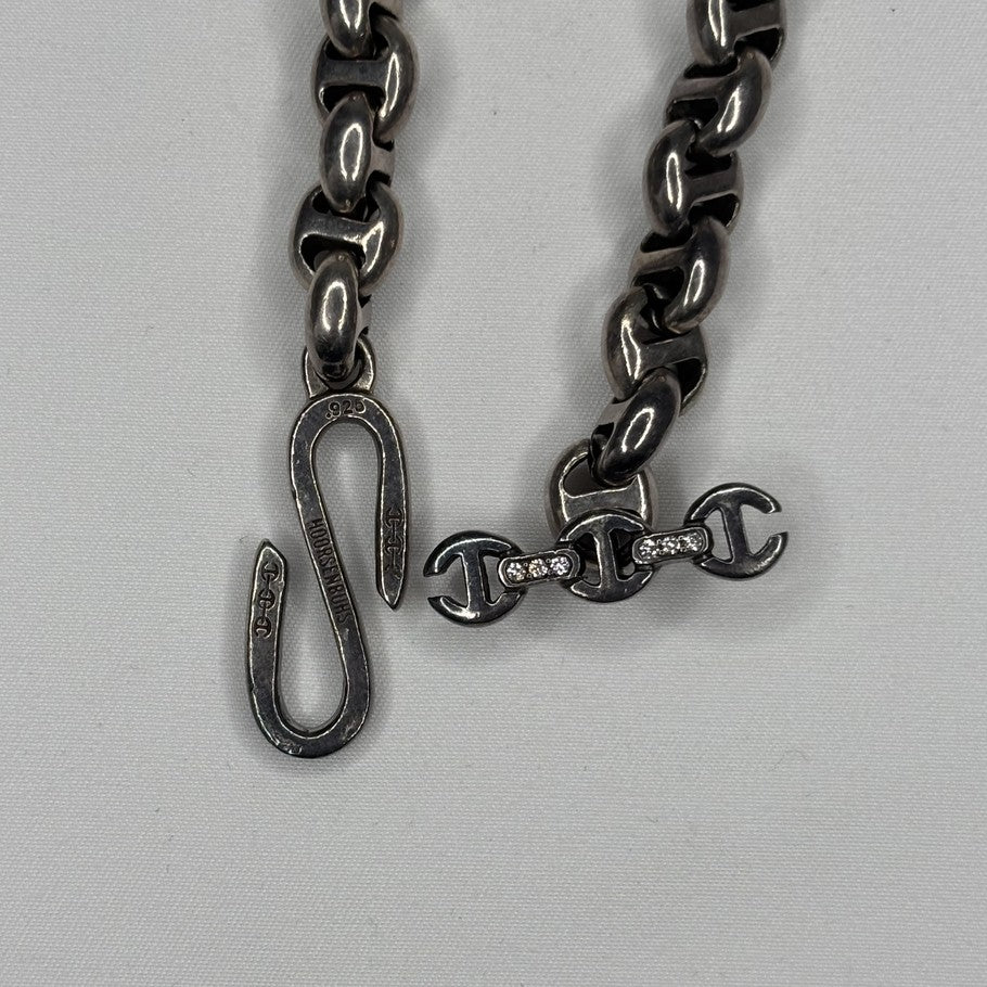 HOORSENBUHS 10MM Open Link 6P Diamond Wallet Chain Silver