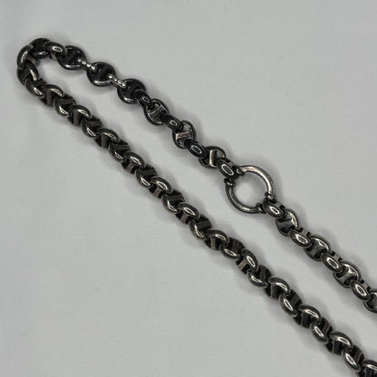 HOORSENBUHS 10MM Open Link 6P Diamond Wallet Chain Silver