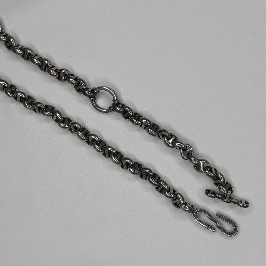 HOORSENBUHS 10MM Open Link 6P Diamond Wallet Chain Silver