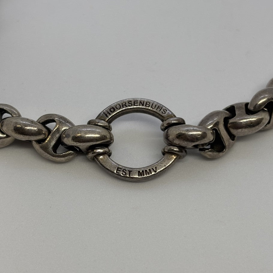 HOORSENBUHS 10MM Open Link 6P Diamond Wallet Chain Silver