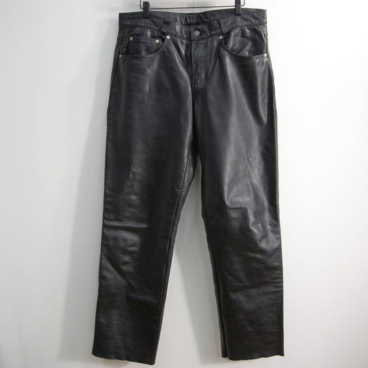 SCHOTT Black Cowhide Leather Pants Size 36