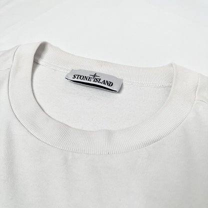 STONE ISLAND Garment Dye Long Sleeve Cotton Sweatshirt White