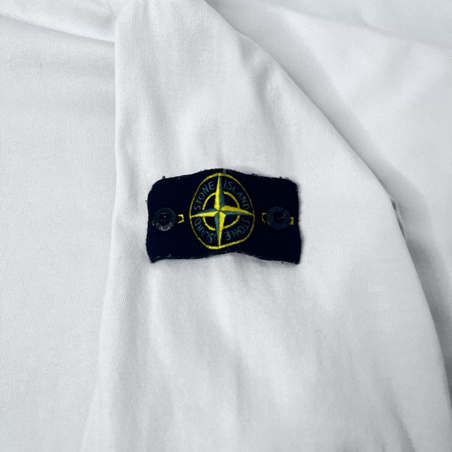 STONE ISLAND Garment Dye Long Sleeve Cotton Sweatshirt White
