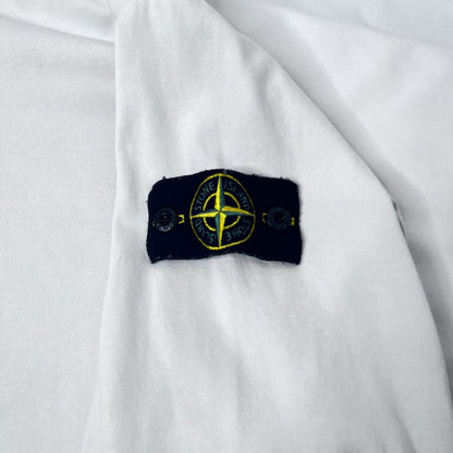 STONE ISLAND Garment Dye Long Sleeve Cotton Sweatshirt White