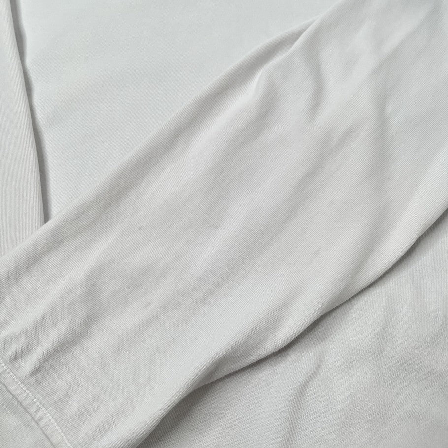STONE ISLAND Garment Dye Long Sleeve Cotton Sweatshirt White