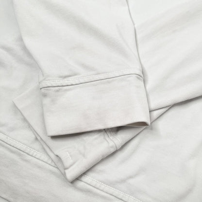 STONE ISLAND Garment Dye Long Sleeve Cotton Sweatshirt White