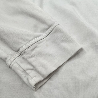 STONE ISLAND Garment Dye Long Sleeve Cotton Sweatshirt White