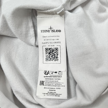 STONE ISLAND Garment Dye Long Sleeve Cotton Sweatshirt White