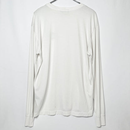 STONE ISLAND Logo Patch Long Sleeve Cotton T-Shirt White