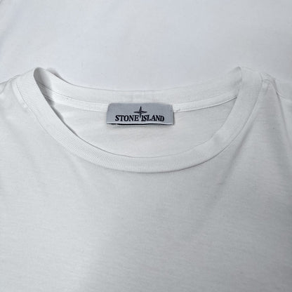 STONE ISLAND Logo Patch Long Sleeve Cotton T-Shirt White