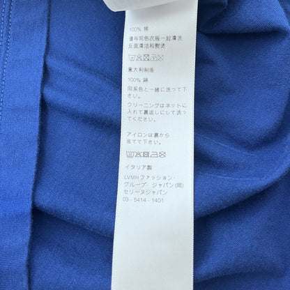CELINE Triomphe Embroidered Cotton T-Shirt Blue