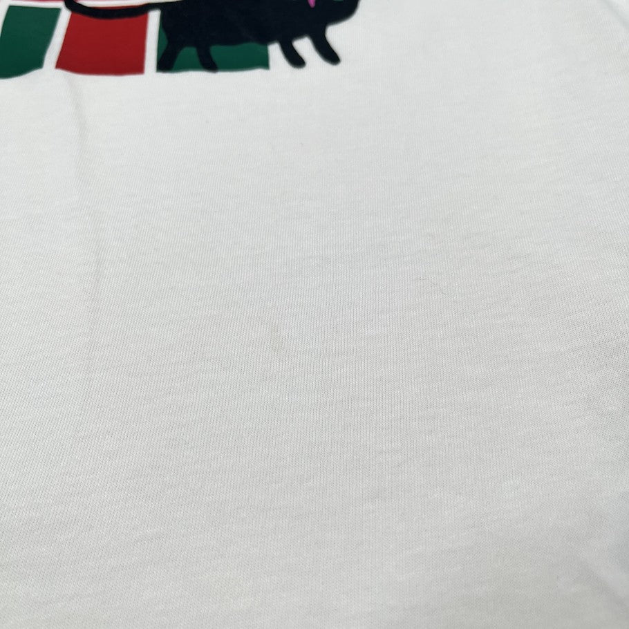 GUCCI x The North Face Logo Cat Print Cotton T-Shirt White
