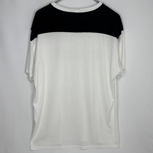 CELINE Logo Bicolor Loose Fit Cotton T-Shirt White
