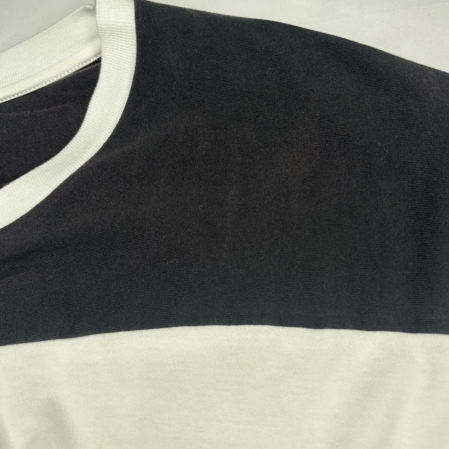 CELINE Logo Bicolor Loose Fit Cotton T-Shirt White