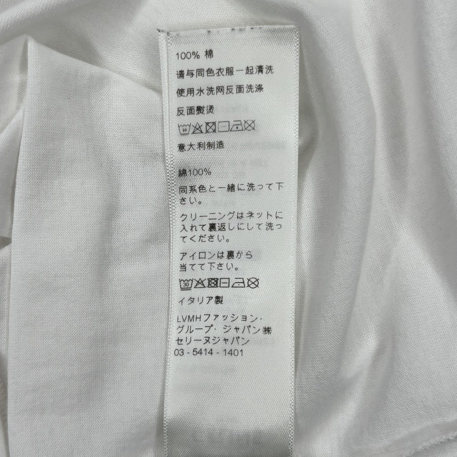 CELINE Logo Bicolor Loose Fit Cotton T-Shirt White