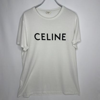 CELINE Logo Short Sleeve Cotton T-Shirt White