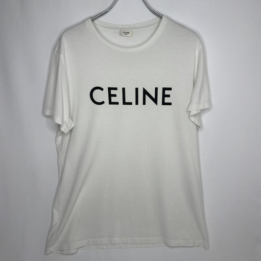 CELINE Logo Short Sleeve Cotton T-Shirt White