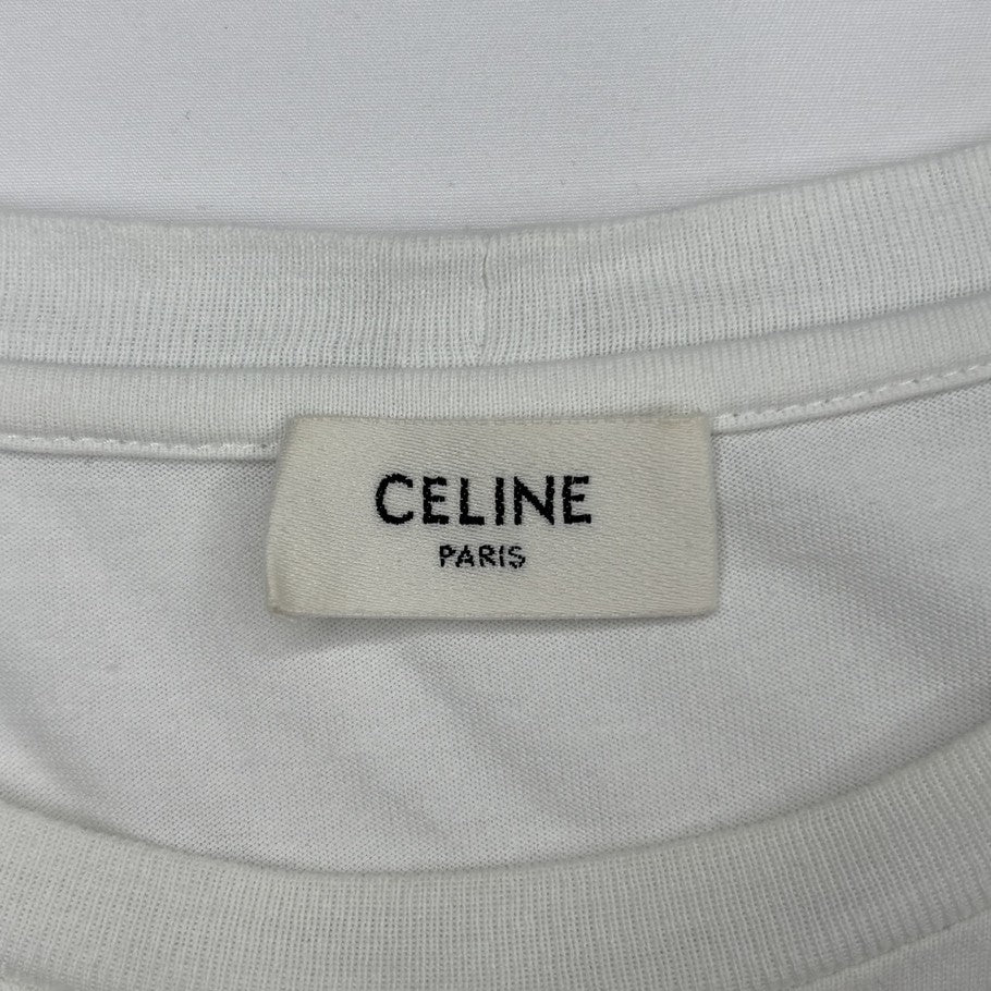 CELINE Logo Short Sleeve Cotton T-Shirt White