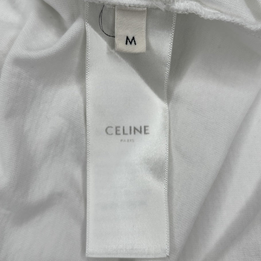 CELINE Logo Short Sleeve Cotton T-Shirt White