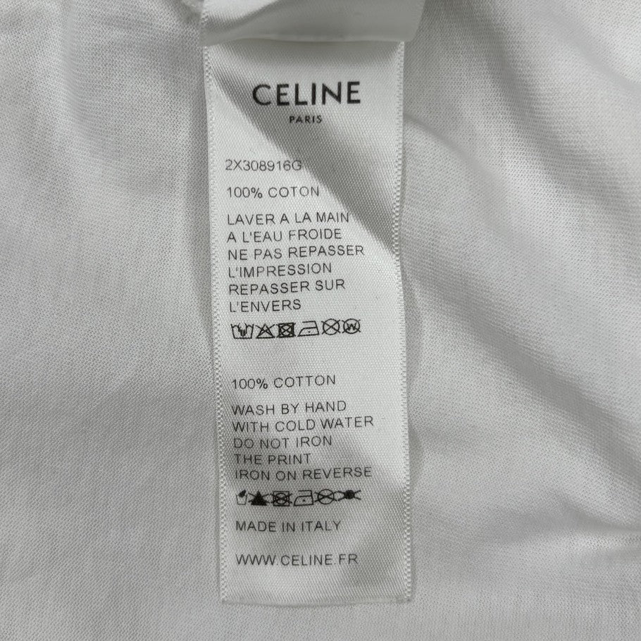 CELINE Logo Short Sleeve Cotton T-Shirt White