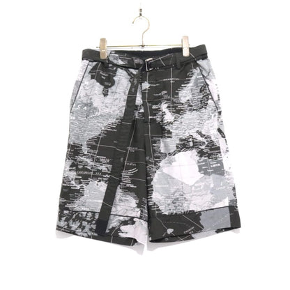 sacai 20SS World Map Print Shorts Black Pants Size 1