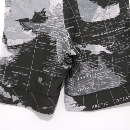 sacai 20SS World Map Print Shorts Black Pants Size 1