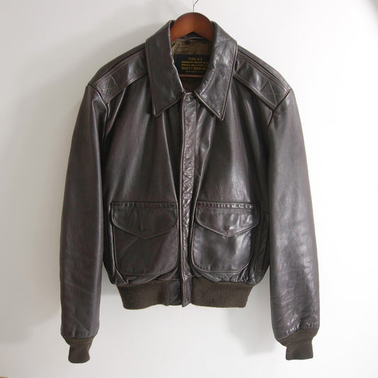 SCHOTT 131 A-2 Leather Flight Jacket Brown in USA Size 42
