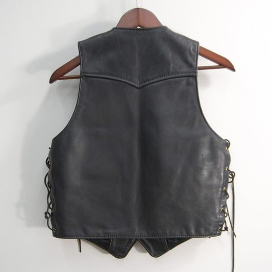 Langlitz Leathers Laced Leather Vest Black