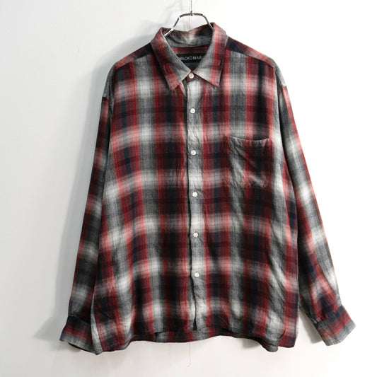 WACKO MARIA Ombre Check Rayon Shirt Boxy Fit Size XL
