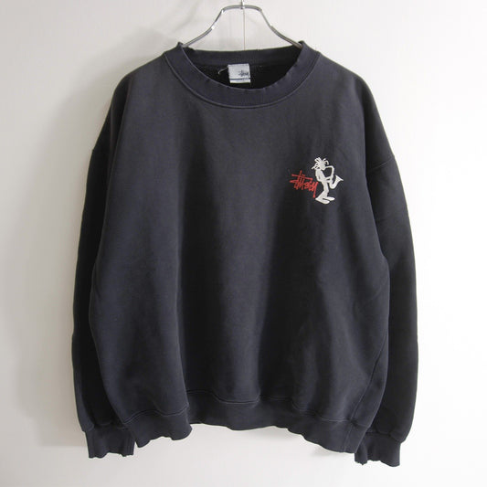 OLD STUSSY 00s USA Made Jazzman Print Sweatshirt Size L