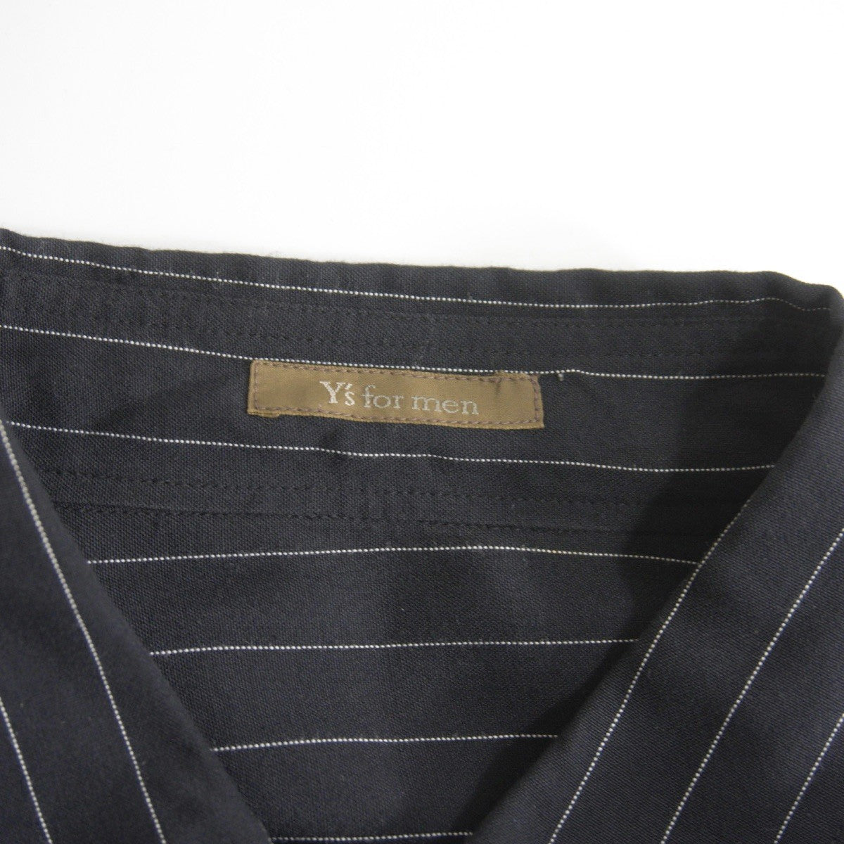 Y's for men Oversized Rayon Stripe Long Shirt Black