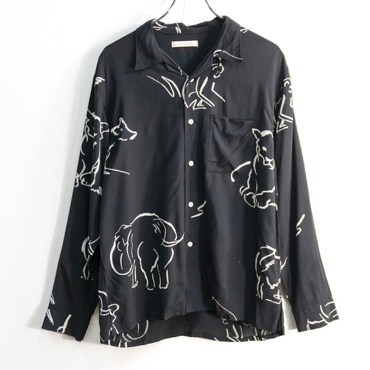 OLDJOE Rayon Animal Print Open Collar Shirt Size 15