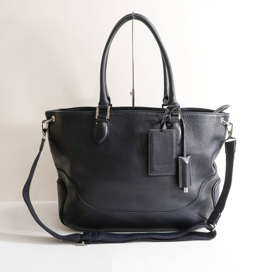 PELLE MORBIDA Maiden Voyage 2WAY Shrink Leather Bag Navy