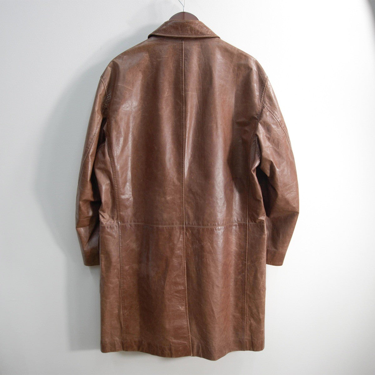 ISSEY MIYAKE MEN Archive All Leather Coat Brown Size 2