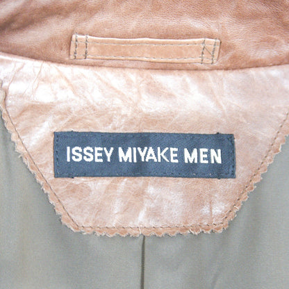 ISSEY MIYAKE MEN Archive All Leather Coat Brown Size 2