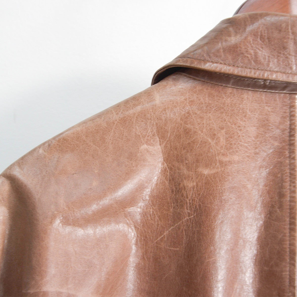 ISSEY MIYAKE MEN Archive All Leather Coat Brown Size 2