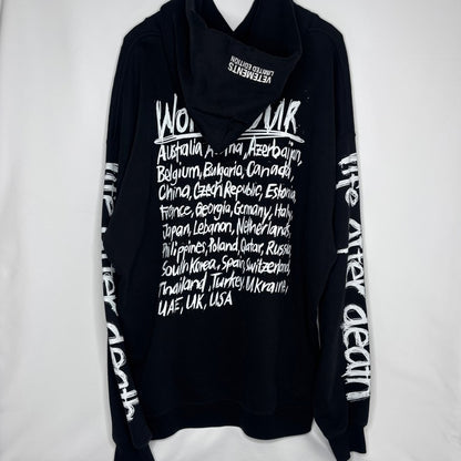 VETEMENTS 21AW World Tour Logo Hoodie Black Size S