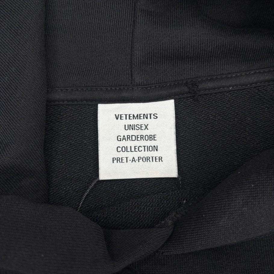 VETEMENTS 21AW World Tour Logo Hoodie Black Size S