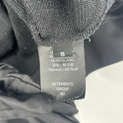 VETEMENTS 21AW World Tour Logo Hoodie Black Size S